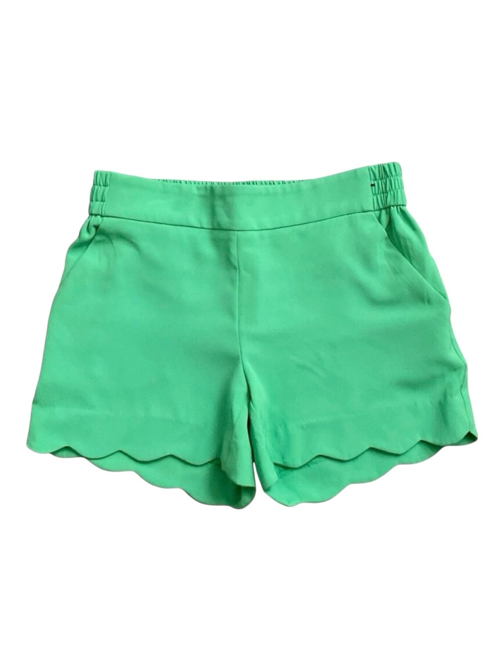 New York & Company Bright Mint Scalloped Hem High-Rise Shorts